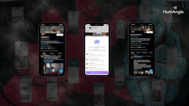 Three smartphones display different social media profiles and apps against a dark, smoky background with various images.